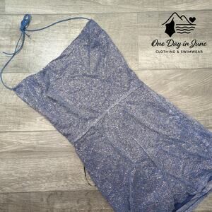 Hello Molly Spaghetti Strap Glitter Mini Dress Size S